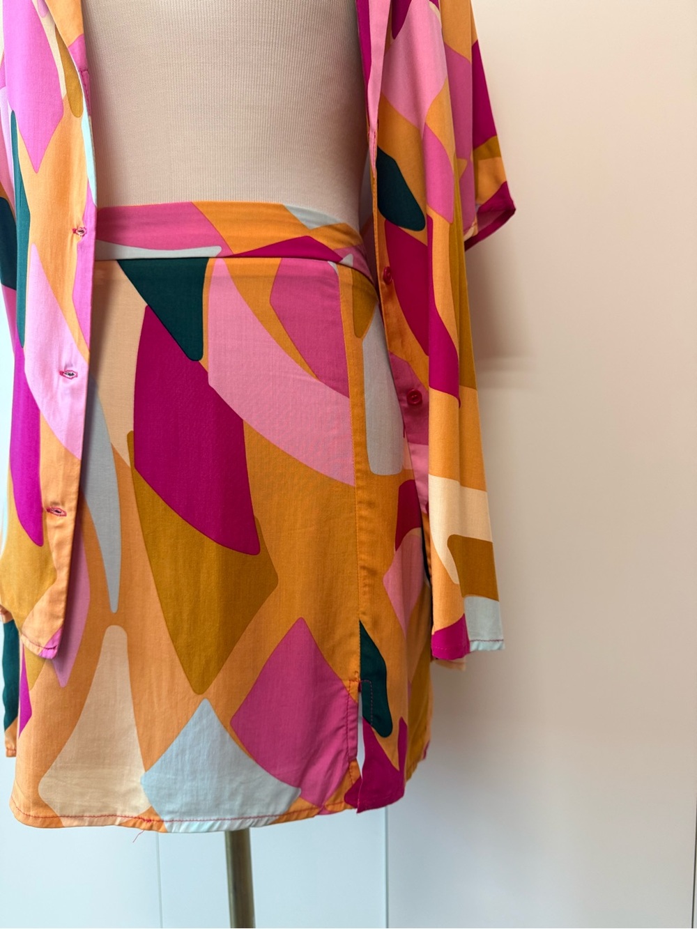 Vibrant Abstract Print Two-Piece Set - Picture 2 of 6